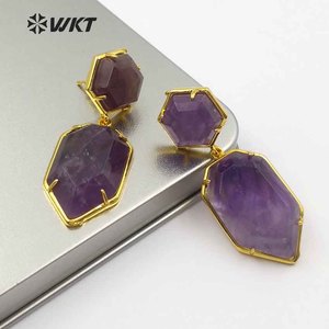 WT-E475 Bán Buôn Bohemia Mũi Tên Teardrop Earrings Đầy Màu Sắc Cho Sexy Cô Gái Trang Sức Thanh Lịch Quà Tặng Đá Tự Nhiên Teardrop Bông Tai