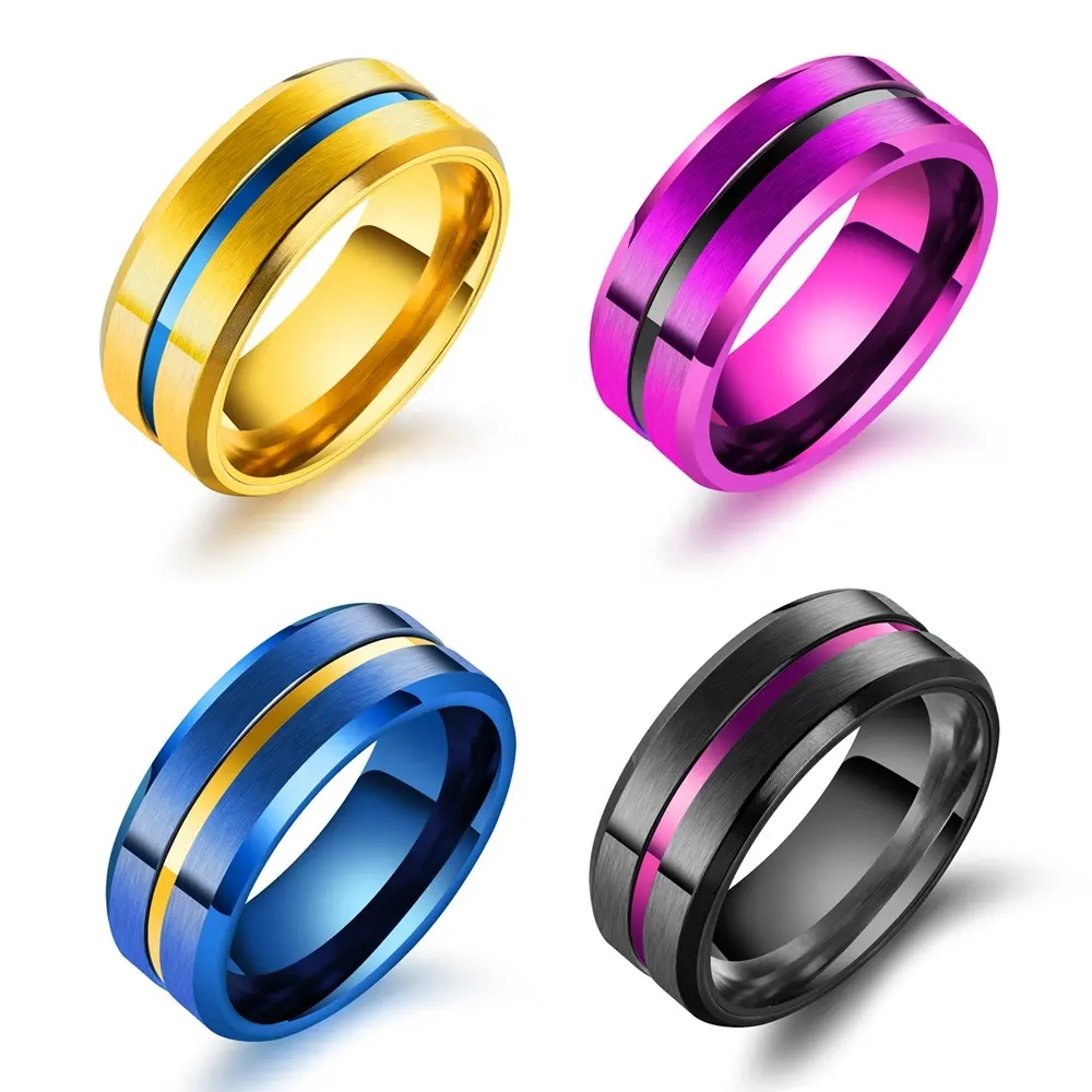 Großhandel Einfache Klassische Affordable Günstige Custom Edelstahl Puzzle Ring