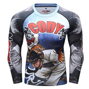 เสื้อออกกำลังกายแขนยาวสำหรับผู้ชาย<span class=keywords><strong>โค</strong></span>ดี้ lundin เสื้อรัดรูปพิมพ์ลาย3D - Product Image 2