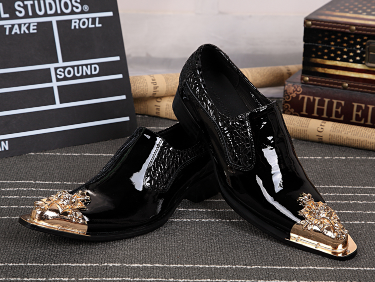 Luxury Brand Men's Loafers with Gold Metal Accent - Genuine Leather Dress  Shoes for Formal Occasions, Slip-On Style
