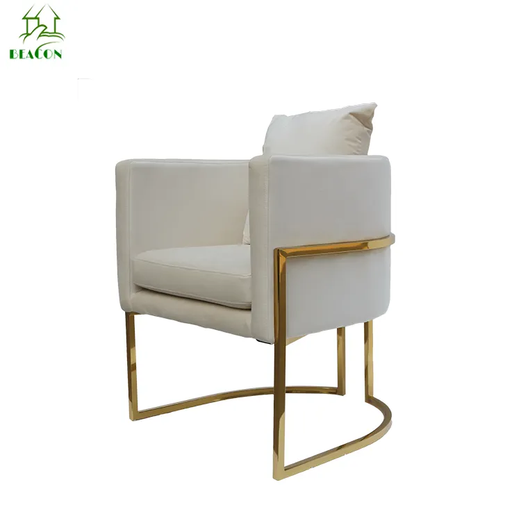 Оптовая продажа, <span class=keywords><strong>мебель</strong></span>, покрытые розовым золотом ножки, одиночный диван, бархатный стул с акцентом