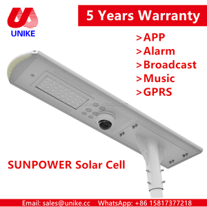 UNK-SL230W 30 W-120 W App control remoto Smart alarma nube SunPower solar integrado Luz de calle llevada con cámara - Product Image 1