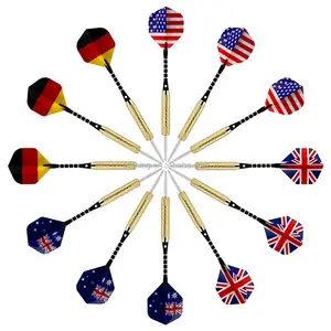 Großhandel 2 Stücke Spitze Darts mit Kunststoff Flagge Flüge (4 Arten)-Edelstahl Nadelspitze Dart Mit 3 Freies PVC Dart Stangen