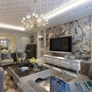 Precio bajo decoración Interior 1220*2440mm Uv hoja de mármol de Pvc Artificial para pared - Product Image 4