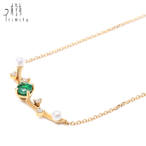 Cao Cấp Chất Lượng New Arrival Ánh Bất Tự Nhiên Vòng Cổ Ngọc Trai Cổ Điển Trang Sức Ngọc Lục Bảo Cho Phụ Nữ - Product Image 4