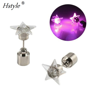 Fashion Rvs Star Light Up Led Oorbellen (Multi Knipperende Kleur) SL006 - Product Image 4