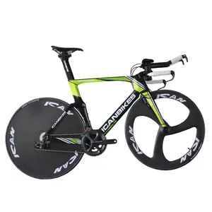 Ican 숨겨진 케이블 탄소 시간 트레일 자전거 탄소 완료 자전거 TT 자전거 9.11kg ULTEGRA 3 스포크 바퀴 + 디스크 바퀴 TT01