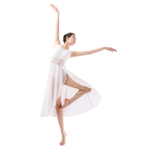 Lyrical Ballet Long <strong>White</strong> <strong>Dance</strong> Costume <strong>Dress</strong> for Stage Performance <strong>Dance</strong> Wear