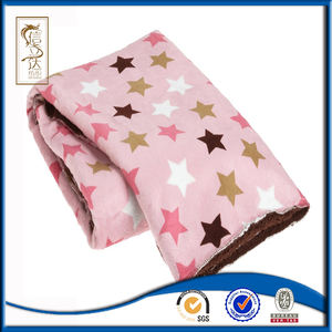 Rosa estrellas impreso 2 capas bebé orgánico tejer lana - Product Image 1