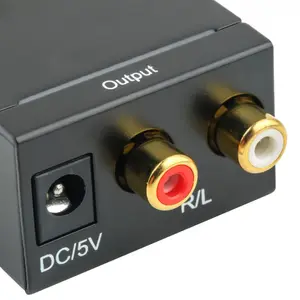 Adaptador convertidor de Audio Digital Coaxial Toslink, RCA Digital a analógico, negro