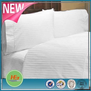100 algodón 250TC blanco 1-2cm rayas sábana tela para ropa de cama de hotel - Product Image 6