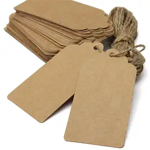 Recordable Recycle Printed Custom Shape Brown Kraft Paper Tag