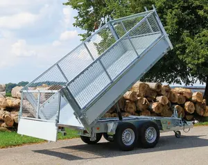 Tipper hidráulico galvanizado, 8x5 10x6 10x5 12x7 tipper galvanizado/carro/utilitário/reboque fazenda