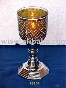 Variété de luxe meilleur design en laiton et verre bougeoir avec cheminée - Product Image 2