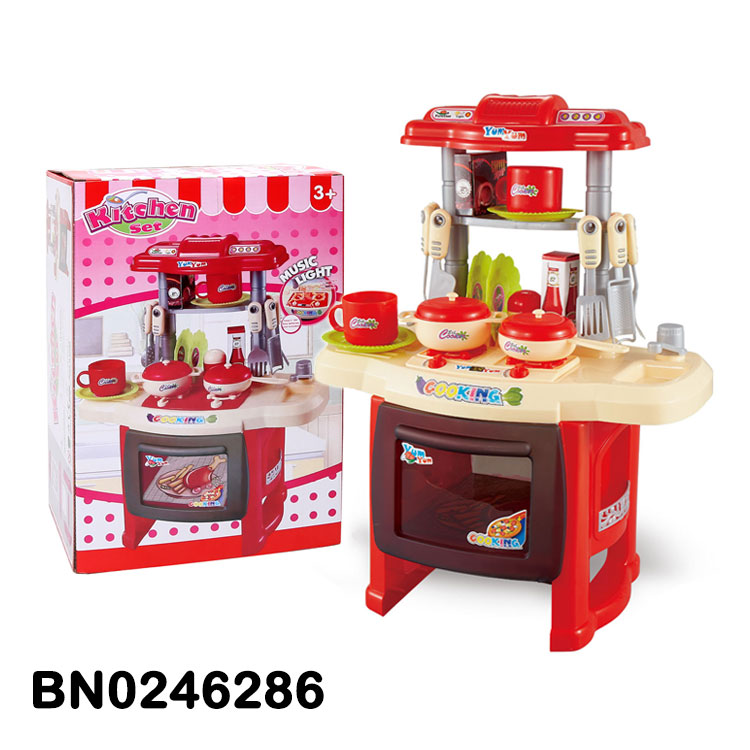 Детский набор для кухонного стола, работающая от батареек, игра для приготовления пищи с игрушкой, микроволновая печь