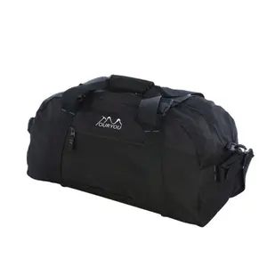 Silindir çanta Duffel seyahat spor spor çantaları egzersiz taşıma bagaj büyük siyah 24"
