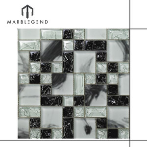 <span class=keywords><strong>Azulejos</strong></span> de mosaico de vidrio roto, color negro, a precio de fábrica - Product Image 1