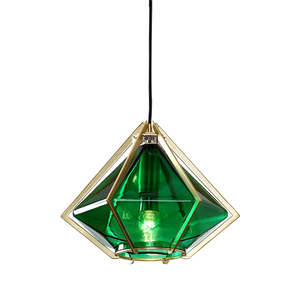 Ventes chaudes d'éclairage d'intérieur, <span class=keywords><strong>lampe</strong></span> suspendue moderne en verre vert triangulaire, fabriquée en Chine - Product Image 1
