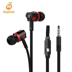 Langstom JM26 Flat Cable Per Cuffie Via Cavo Auricolare del telefono cellulare vivavoce auricolare con Il Mic 3.5mm Jack spina f