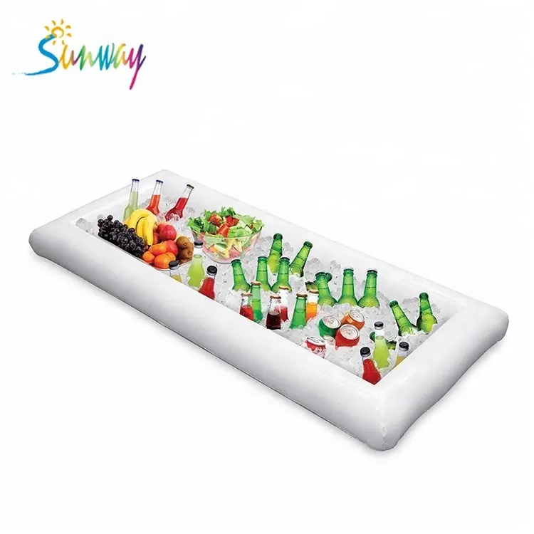 Custom Adults White Color Inflatable Ice Bar Water Float For Beach Decoration
