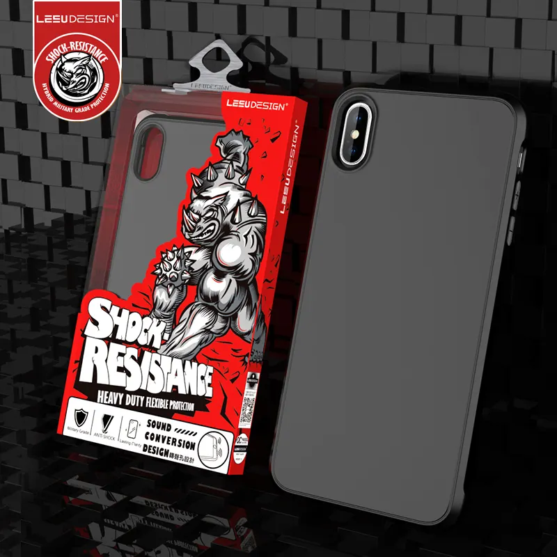 Leeu Desain Militer Grade Anti-DROP Matte Case Tahan Guncangan Lembut Aksesoris Case untuk iPhone 11 Pro XR XS MAX X 8 7 Plus