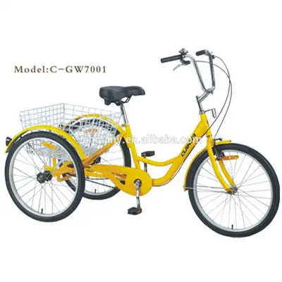 Triciclo adulto 24 ''/três rodas bicicleta/pedal triciclo