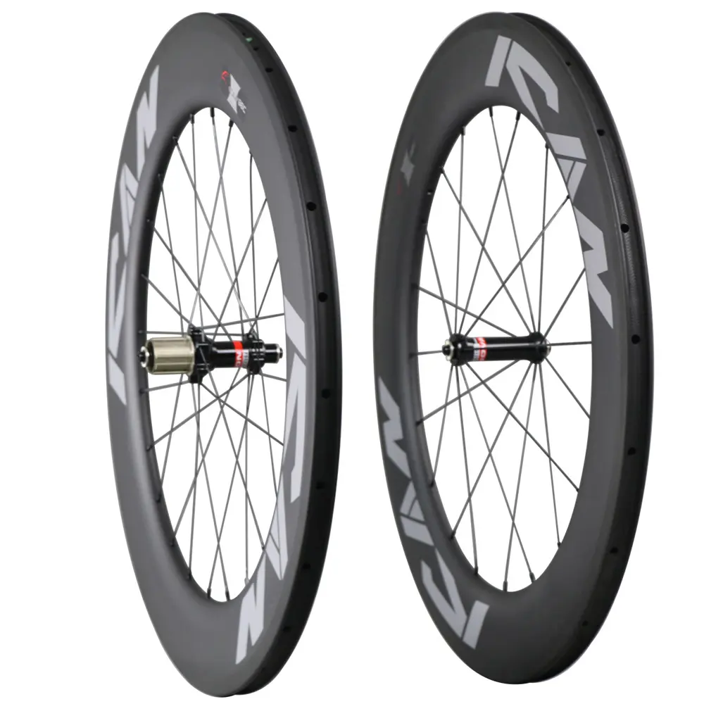 700C bicycle parts 86mm rims carbon fiber ican bikes racing wheels with Novatec QR hub