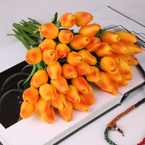 Fiore Artificiale Realistico di Tulipano Rosa Polveroso da Bangkok, Decorazioni per Abiti da Sposa Fatte a Mano in PU, Prodotto per Negozio Online - Product Image 4