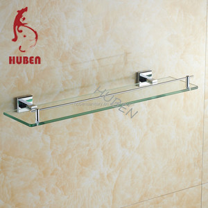 Accesorios de <span class=keywords><strong>baño</strong></span> de latón montados en la pared de Metal de vidrio <span class=keywords><strong>cromado</strong></span> moderno de 1 nivel estante de ducha de esquina de vidrio de doble nivel con acabado de piedra - Product Image 2