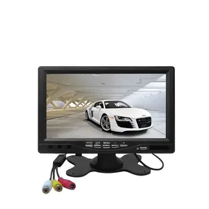 Layar Tampilan Warna TFT 7 Inci LCD, 2 Input Video Monitor Tampilan Belakang Mobil