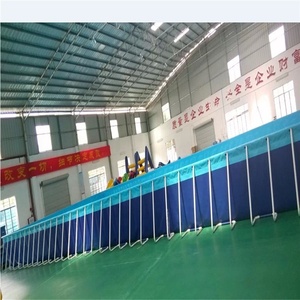 Piscina Inflable Grande para Exteriores, Piscina Cuadrada Rectangular <span class=keywords><strong>con</strong></span> Marco de Acero Metálico para Niños, Juegos Acuáticos, Tobogán de Obstáculos - Product Image 5