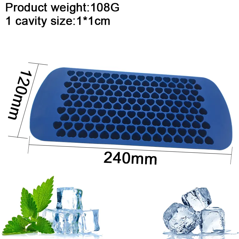 Mini Hình Trái Tim 150 Khoang Silicone Ice Cube Tray Silicone Không Độc Hại Ice Tray
