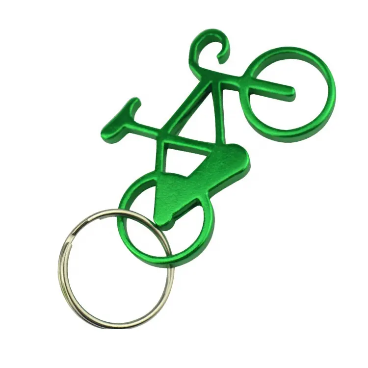 Kustom Logo Cetak Paduan Aluminium Sepeda Desain Bentuk Botol Pembuka Gantungan Kunci atau Gantungan Kunci untuk Hadiah Promosi