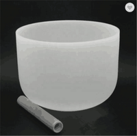 Bol chantant en quartz givré Perfect Pitch 432Hz, 6-26 pouces, avec étui de transport, son méditatif pour le yoga, la guérison sonore et l'énergie