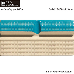 Accessorio per bordo piscina in ceramica blu per esterni con bordo arrotondato, tipo Aqua Arena - Product Image 4