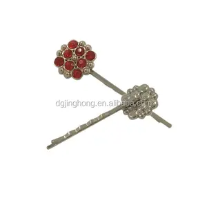 Dongguan supplier flower with crystal wholesale metal hair clips