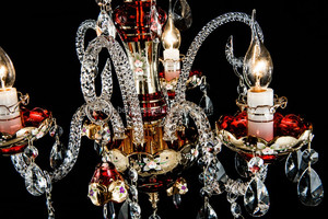 Elegante Maroc estilo K9 de cristal rojo lámpara de araña para tienda - Product Image 5