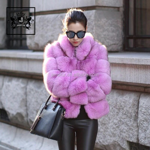 Janefur all'ingrosso e al dettaglio in vera pelliccia di volpe <span class=keywords><strong>marrone</strong></span> cappotto di pelliccia invernale da <span class=keywords><strong>donna</strong></span> con collo corto - Product Image 5