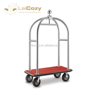 LAICOZY <strong>Hotel</strong> Stainless Steel Baggage Trolley Lobby <strong>Luggage</strong> <strong>Carrier</strong>