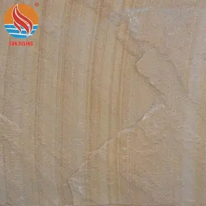 Own Quarry Wooden Vein Yellow Sandstone For Slabs And Tiles