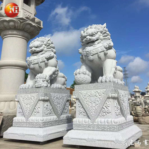 <span class=keywords><strong>Vendita</strong></span> calda cinese <span class=keywords><strong>giardino</strong></span> Zen decorazione esterna Design pietra di granito che intaglia grandi statue di cani Fu per cani Foo - Product Image 3