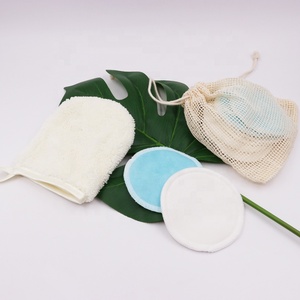 Tampons démaquillants réutilisables en <span class=keywords><strong>coton</strong></span> 10 pièces plus ensemble de gants démaquillants emballés avec une boîte kraft - Product Image 5