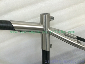 Rangka Sepeda Ti & Carbon Road Bike Custom Titanium Campuran Karbon MTB Rangka Sepeda Titanium Gabungan Karbon Rangka Sepeda Rem Cakram - Product Image 4