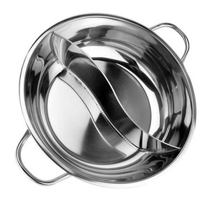 Marmite à <span class=keywords><strong>induction</strong></span> moderne en acier inoxydable à double compartiment avec deux pots doubles et couvercle en verre pour soupe et bouillon, utilisation domestique en cuisine - Product Image 4