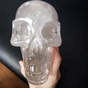 Lifesize Ukiran Tangan Kerajinan Patung untuk Koleksi Alami Bening Kristal Tengkorak - Product Image 6