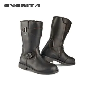 PPE(EU) มาตรฐานรถจักรยานยนต์แฟชั่นรองเท้าหนัง Biker Retro Cafe Racer Boot