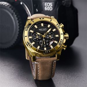 Montres de sport <span class=keywords><strong>Megir</strong></span> 2094G à bas <span class=keywords><strong>prix</strong></span> pour hommes, étanches, <span class=keywords><strong>Montre</strong></span> Homme, vente en gros de montres-bracelets en cuir pour hommes - Product Image 3