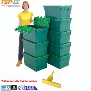 Plastic Container Nestable And Stackable Plastic Container Attached Lid Logistic Box