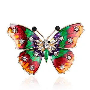 Customized Painted Jewelry Brooch Pin Design Women Enamel Butterfly Brooch