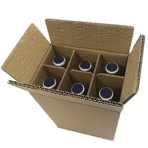 Custom biologisch abbaubaren karton verschiffen verpackung boxen für 6 wein flasche